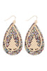 GLITTER CHRISTMAS TREE LAYERED TEARDROP EARRINGS