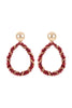 CHRISTMAS WREATH TINSEL TEARDROP SHAPE EARRINGS