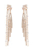 PEARL RHINESTONE FRINGE FRONT BACK CHAIN DROP EARRINGS