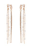 PEARL RHINESTONE FRINGE FRONT BACK CHAIN DROP EARRINGS