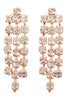 CUBIC ZIRCONIA 3 LINE CHANDELIER DROP EARRINGS