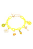 ACETATE CHAIN FLOWER, PINEAPPLE, SMILEY CHARM TROPICAL BRACELET