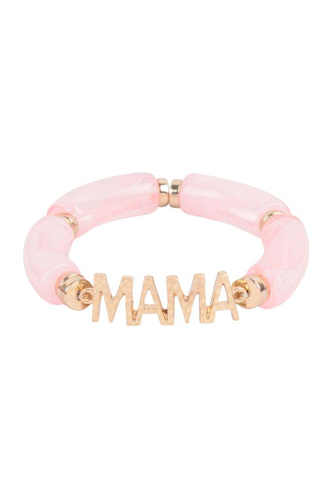 MAMA TUBULAR BEADS RESIN STRETCH BRACELET