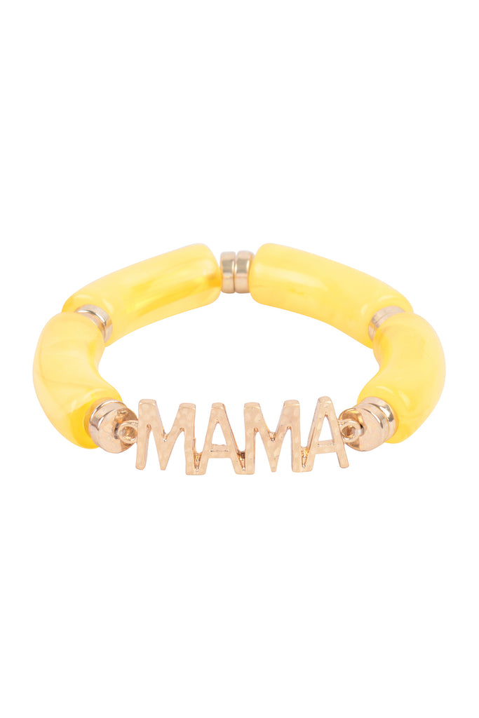 MAMA TUBULAR BEADS RESIN STRETCH BRACELET