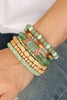 CHARM LAYERED WOOD, FIMO, RONDELLE MIX BEADS STACKABLE BRACELET