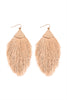 TASSEL WITH HAMMERED METAL HOOK DROP EARRINGS