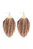 TASSEL WITH HAMMERED METAL HOOK DROP EARRINGS