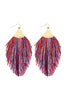 TASSEL WITH HAMMERED METAL HOOK DROP EARRINGS