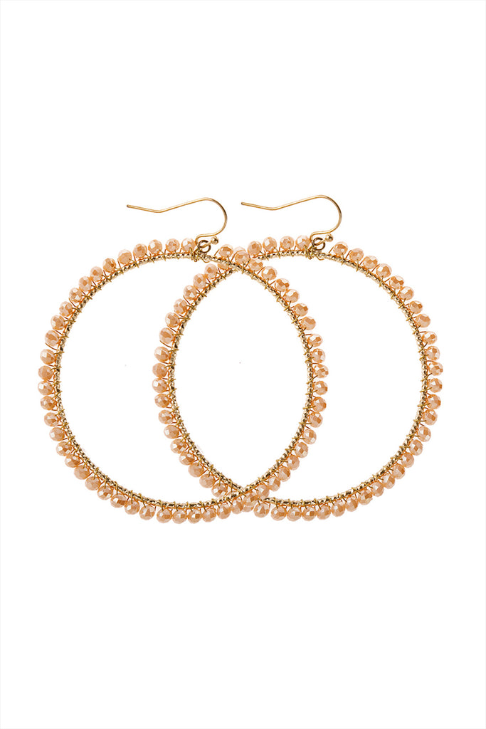 WIRE HOOP WITH GLASS BEADS HOOK EARRINGS