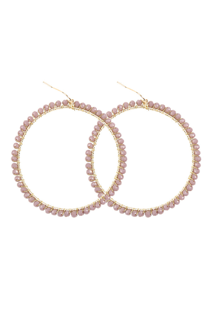 WIRE HOOP WITH GLASS BEADS HOOK EARRINGS