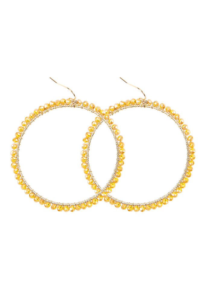 WIRE HOOP WITH GLASS BEADS HOOK EARRINGS