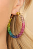 RHINESTONE COATED HOOP EARRINGS