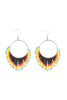 BOHO HOOP SEED BEADS FRINGE FISH HOOK EARRINGS