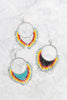 BOHO HOOP SEED BEADS FRINGE FISH HOOK EARRINGS