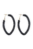 RHINESTONE GLITTER HOOP LOCK EARRINGS