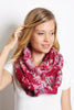 BURGUNDY FLORAL INFINITY SCARF