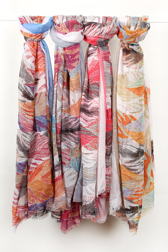 PRINTED FRINGE SCARF