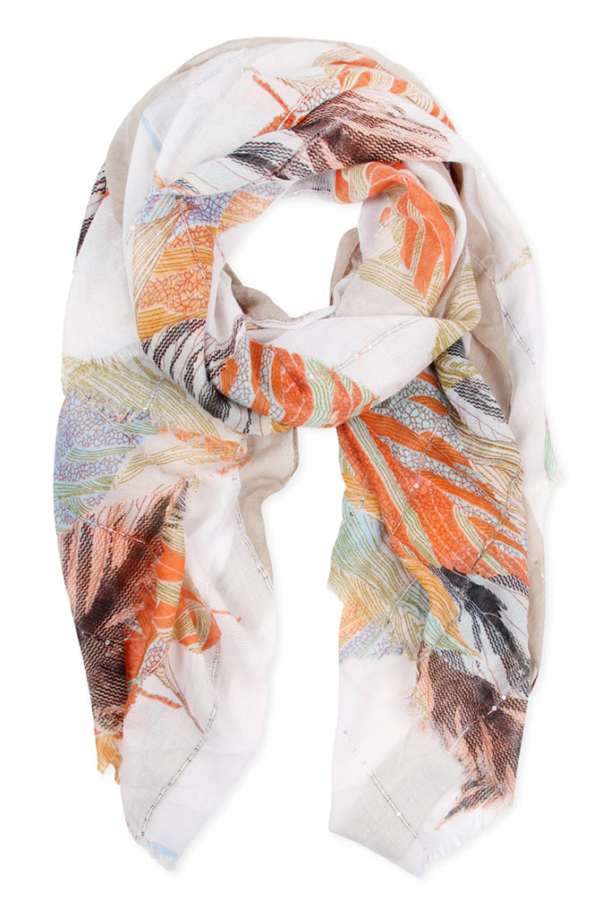 PRINTED FRINGE SCARF