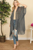 HDF2498 - GLITTERED FRINGED OPEN CARDIGAN