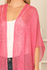 HDF2498 - GLITTERED FRINGED OPEN CARDIGAN