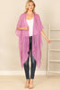 HDF2498 - GLITTERED FRINGED OPEN CARDIGAN