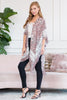 LEOPARD LINED OPEN FRONT KIMONO