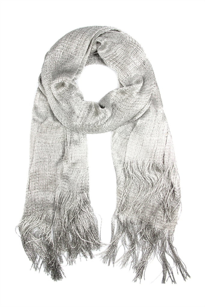 METALLIC COLORED FRINGE SCARF