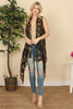 HDF3083 - KNEE LENGTH CAMOUFLAGE OPEN FRONT KIMONO VEST