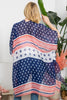 MULTI STRIPED AMERICAN FLAG KIMONO