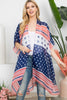 MULTI STRIPED AMERICAN FLAG KIMONO