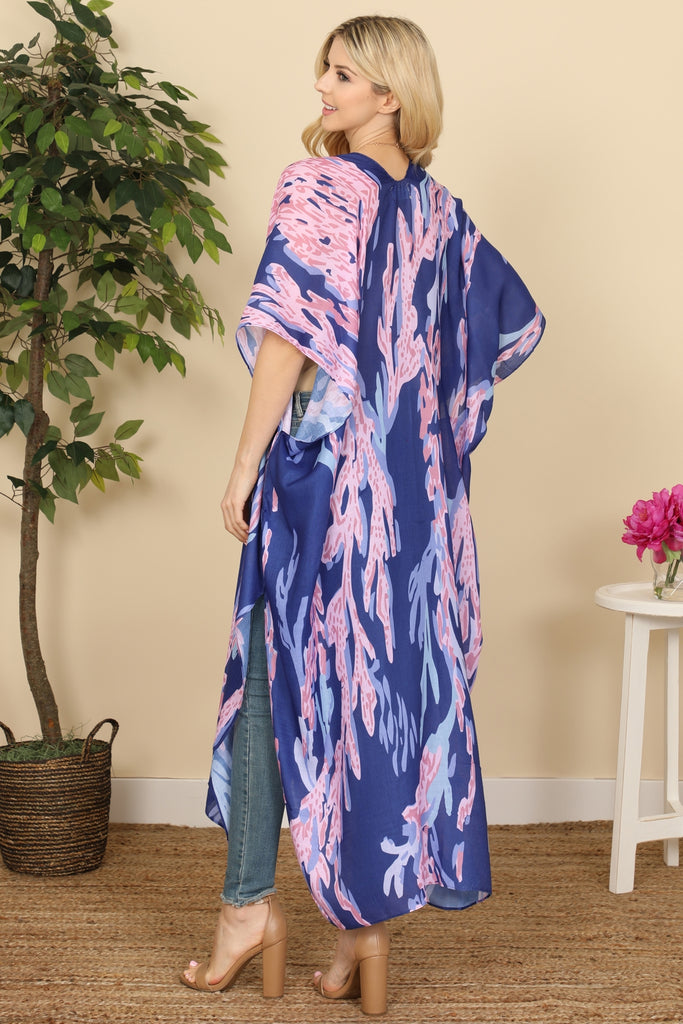 LEAF CRAWLER PRINT SUMMER LONG KIMONO