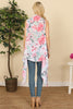 FLOWER PRINT OPEN FRONT KIMONO VEST