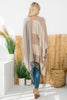 STRIPES PRINT FRINGE OPEN FRONT KIMONO