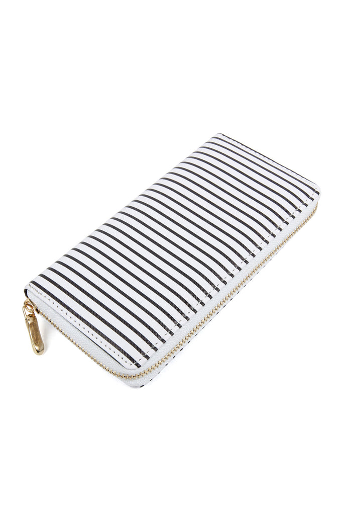 SIMPLE STRIPED ZIPPER WALLET