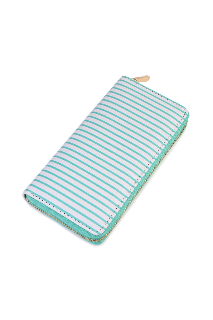 SIMPLE STRIPED ZIPPER WALLET