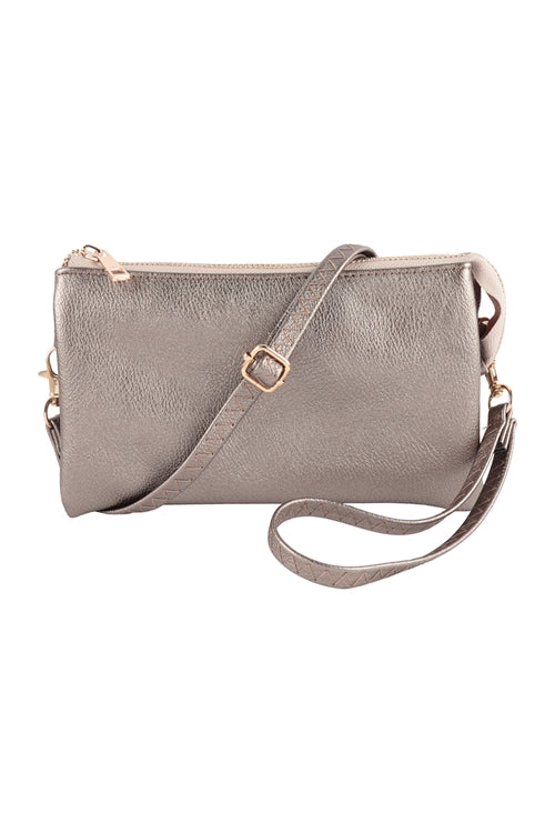 LEATHER CROSSBODY BAG WITH WRISTLET