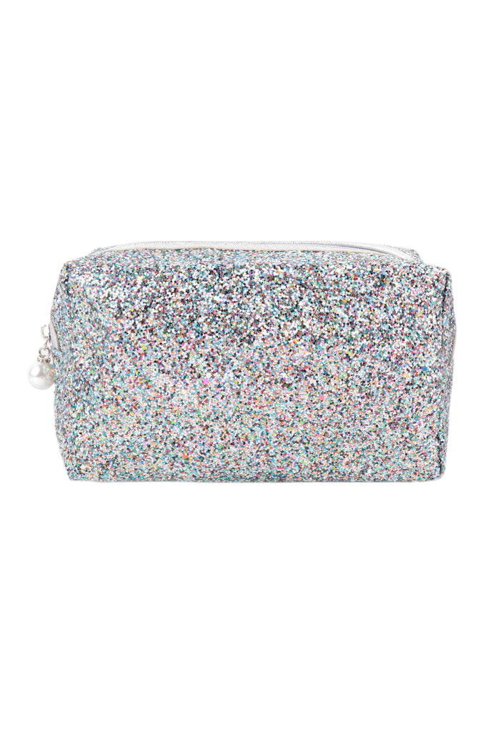 GLITTER PEARL ZIPPER COSMETIC BAG