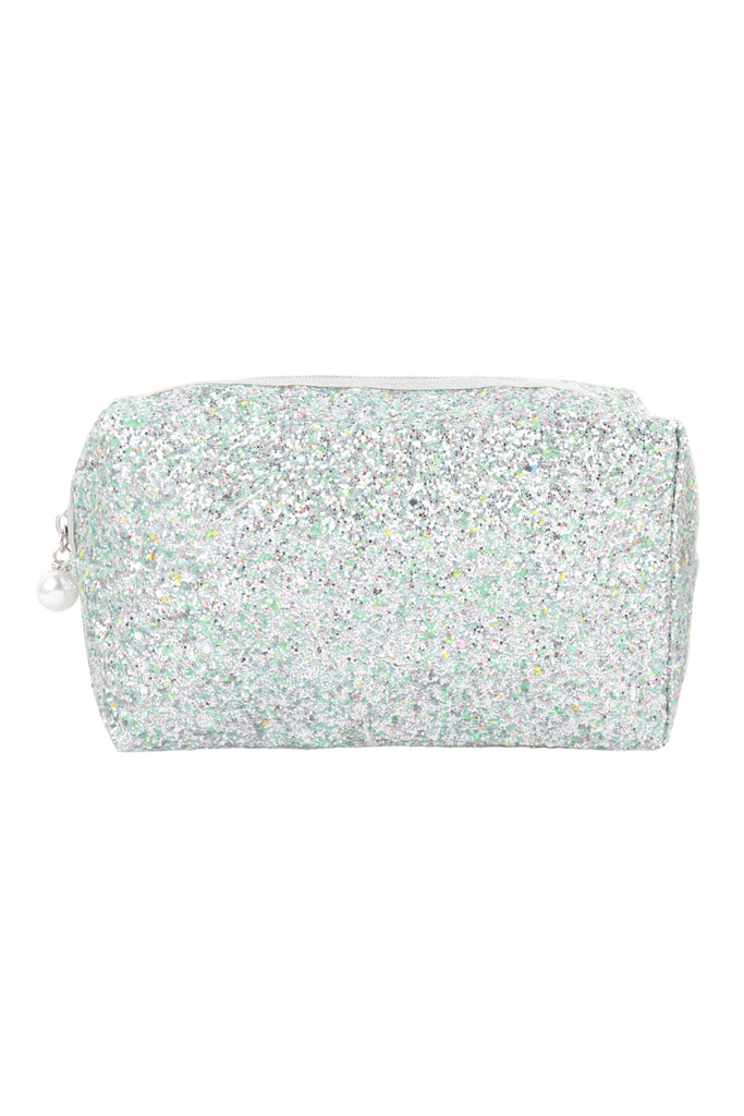 GLITTER PEARL ZIPPER COSMETIC BAG