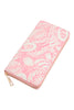 TROPICAL LEAF PRINT LEATHER ZIPPER WALLET