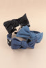 DENIM POLKA DOT PRINT KNOTTED RIBBON HEADBAND HAIR ACCESSORIES