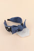 DENIM POLKA DOT PRINT KNOTTED RIBBON HEADBAND HAIR ACCESSORIES