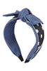 DENIM POLKA DOT PRINT KNOTTED RIBBON HEADBAND HAIR ACCESSORIES