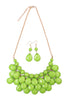 HDN1212 - TEARDROP BUBBLE BIB NECKLACE AND EARRING SET