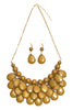 HDN1212 - TEARDROP BUBBLE BIB NECKLACE AND EARRING SET