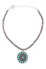 WESTERN CONCHO NATURAL STONE ROUND PENDANT NECKLACE