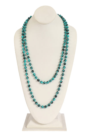 HDN2241 - TEARDROP GLASS RONDELLE BEAD NECKLACE