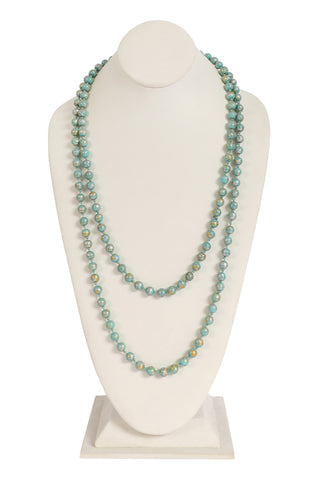 HDN2241 - TEARDROP GLASS RONDELLE BEAD NECKLACE