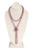 NATURAL STONE LONG LINE KNOTTED NECKLACE