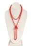 NATURAL STONE LONG LINE KNOTTED NECKLACE