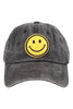 SMILEY LOGO ACID WASHED TEXTURED FASHION FASHION CAP